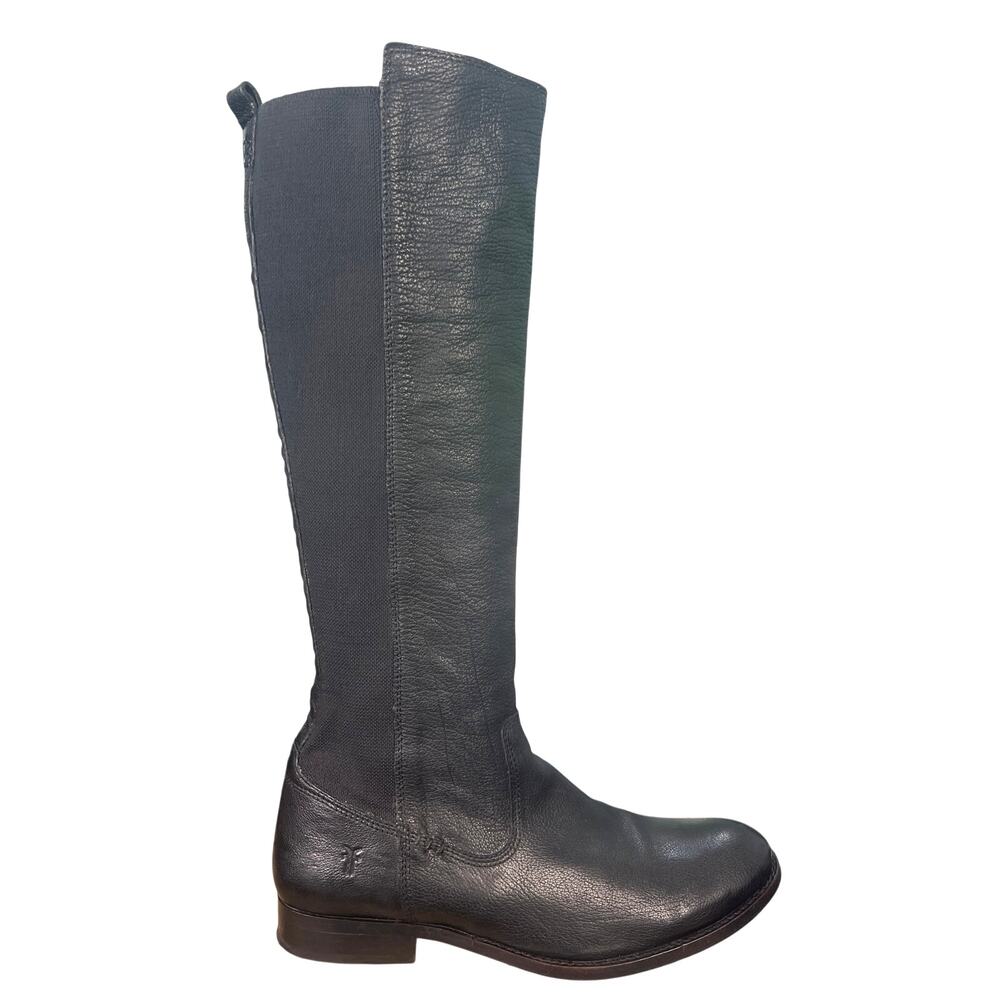 Frye Women’s Molly Gore Black Leather Riding Boopt Size US 10 B